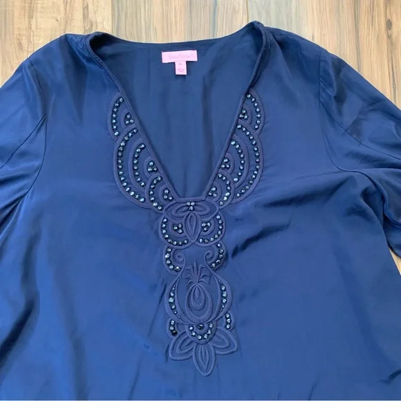 Lilly Pulitzer Tatiana embellished silk dress size XL - Picture 3 of 5